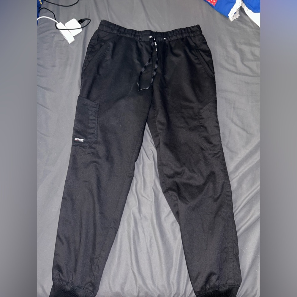 Black jogger scrub pants grey anatomy brand